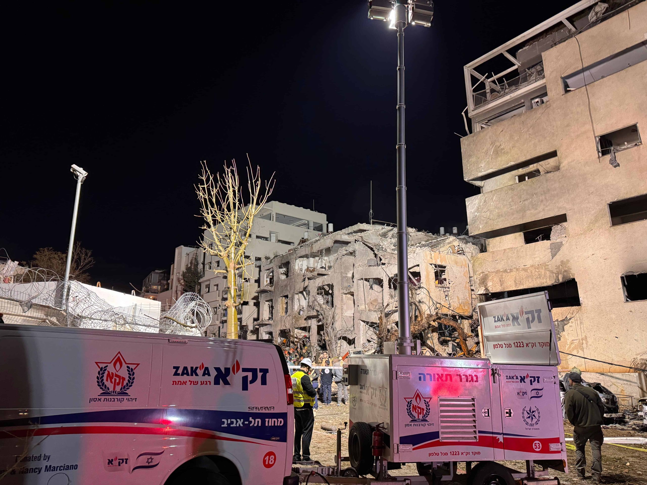 ירת נפילת טיל איראני בתל אביב