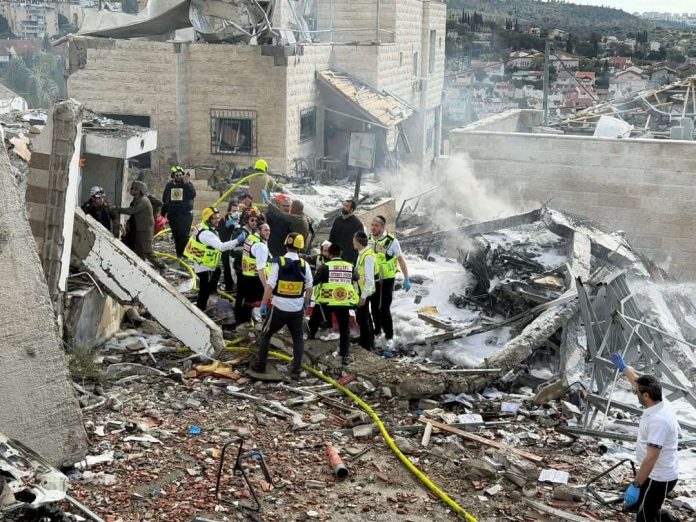 זירת נפילת הטיל באיראני בבית שמש - מבצע שאגת הארי